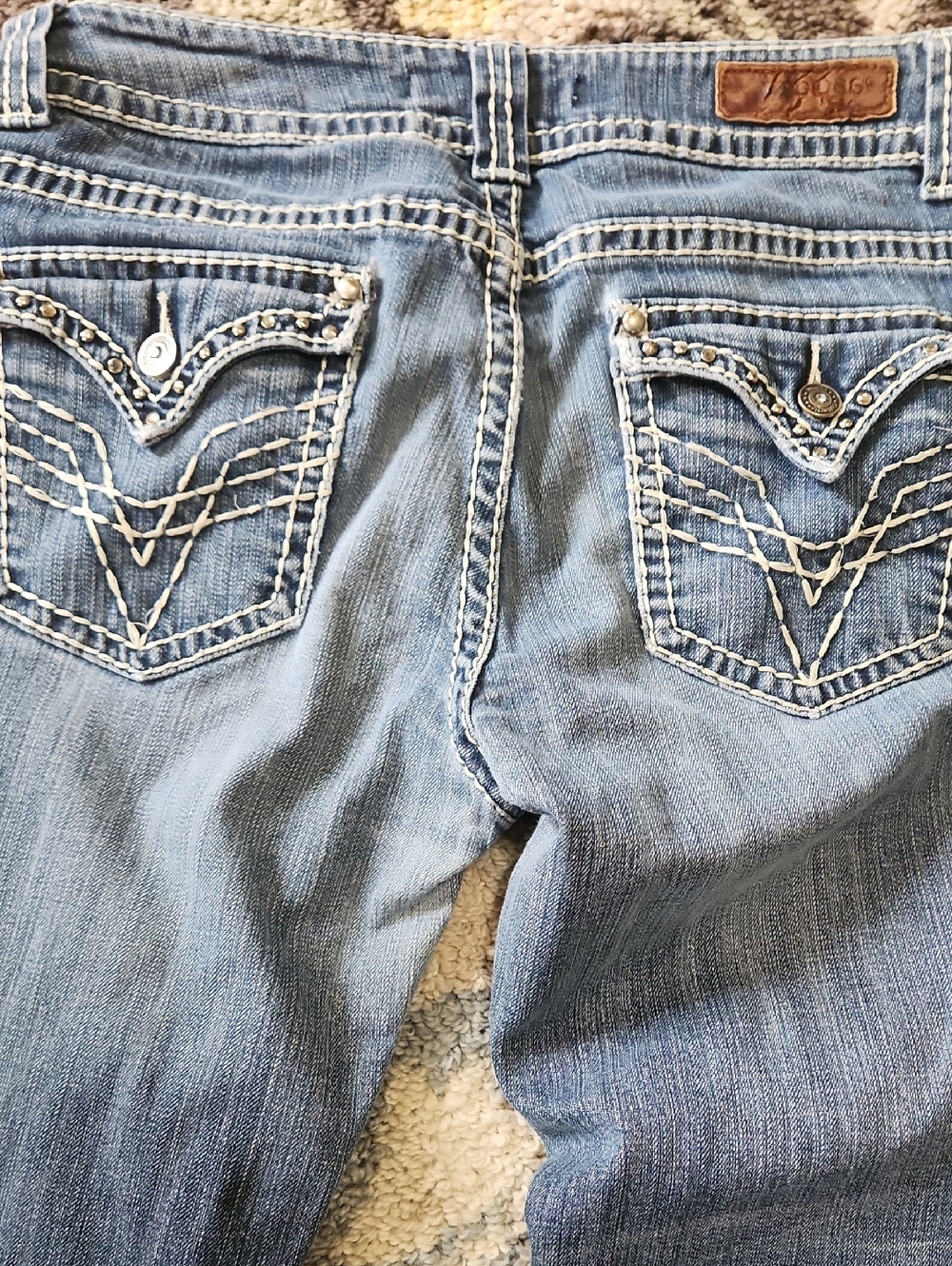 Vigoss Light Wash Bootcut Jeans with Embellished Back Pockets